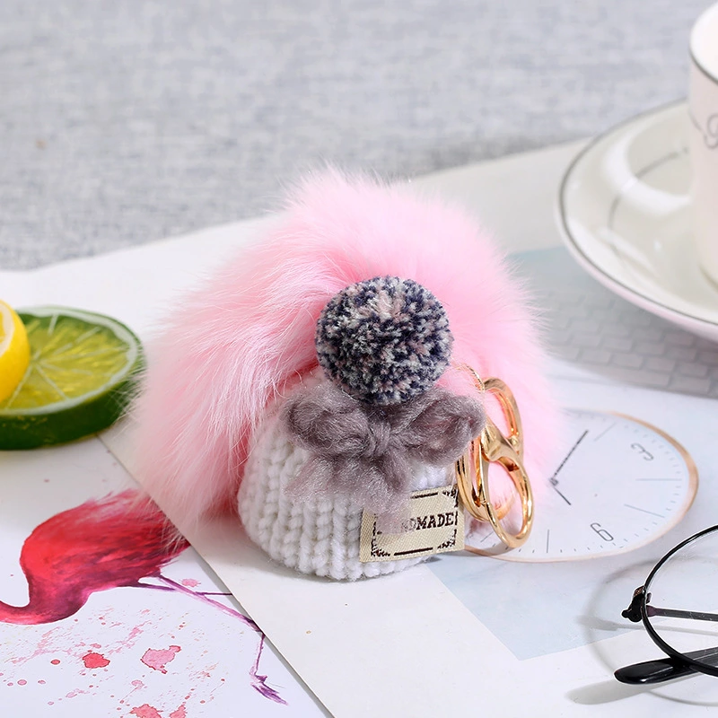 针织帽子毛球钥匙扣挂件挂坠汽车钥匙配饰个性ins百搭背包挂饰详情图8