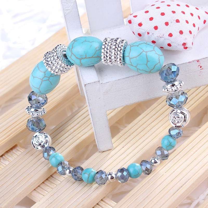 Strawberry crystal bracelet for ladies, original handcrafted beaded turquoise bracelet, cute bracelet Item Picture