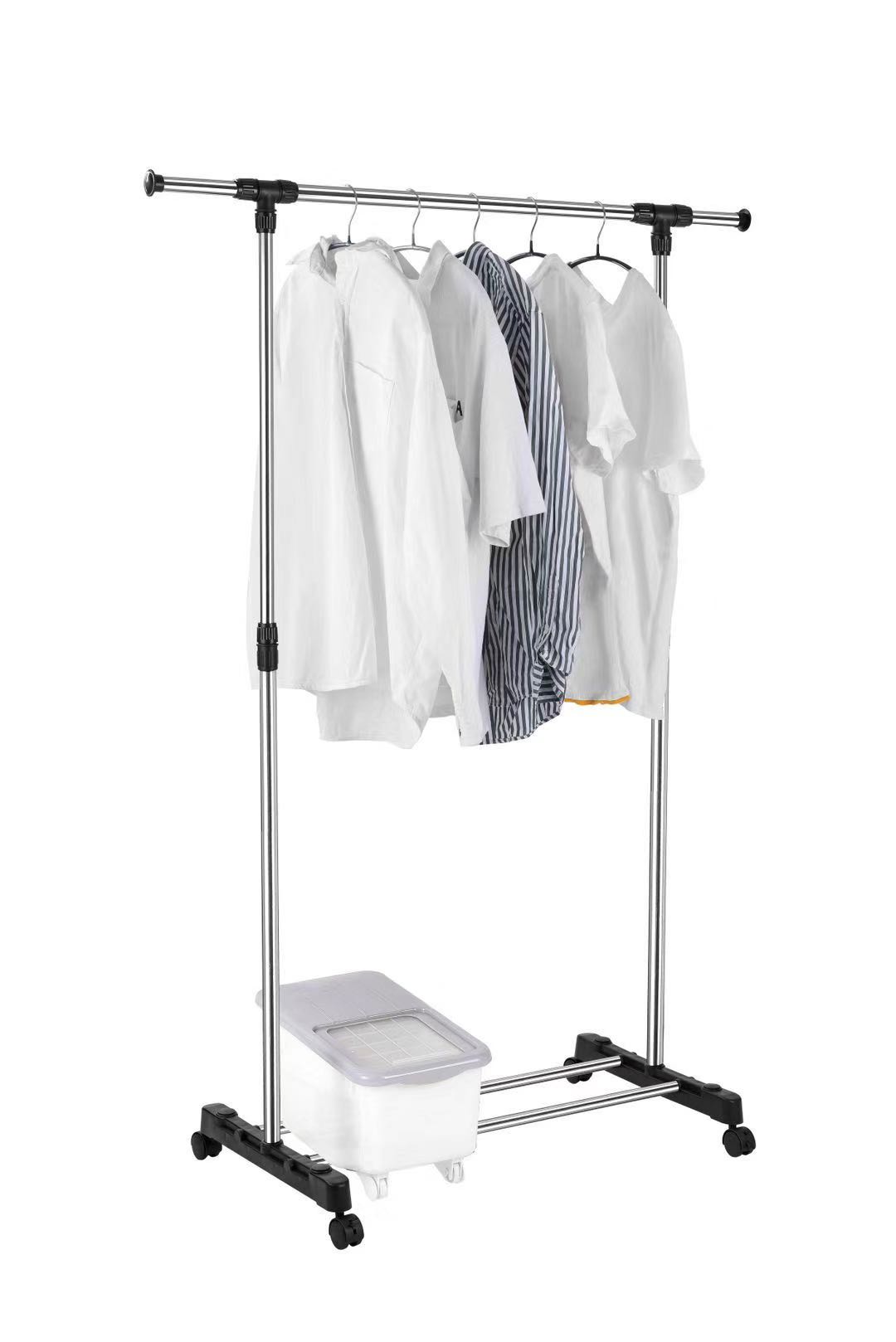 新款网红不锈钢单杠衣架置物架细节图