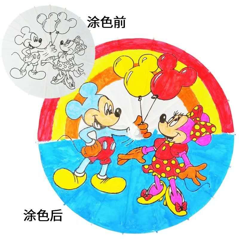 620线稿纸伞涂色伞幼教美术教材 DIY绘画工艺纸伞详情图6