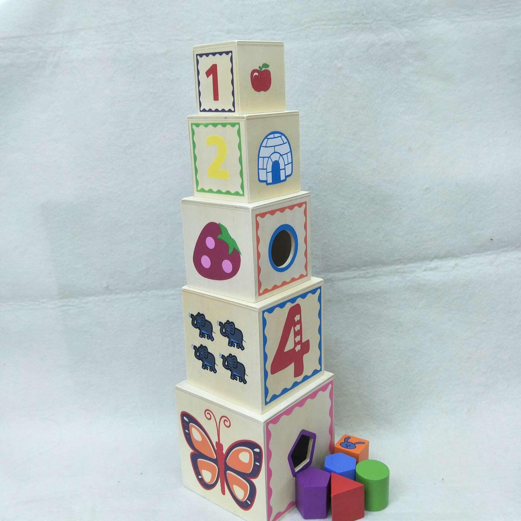 Educational shape recognition size set box Specification image