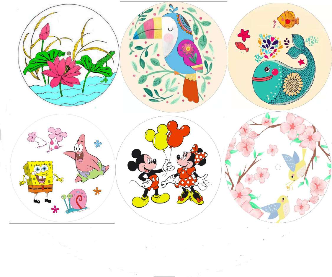 630线稿伞diy幼教绘画涂鸦纸伞儿童工艺伞图