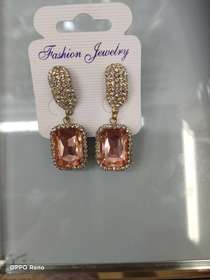Stylish crystal glass earrings