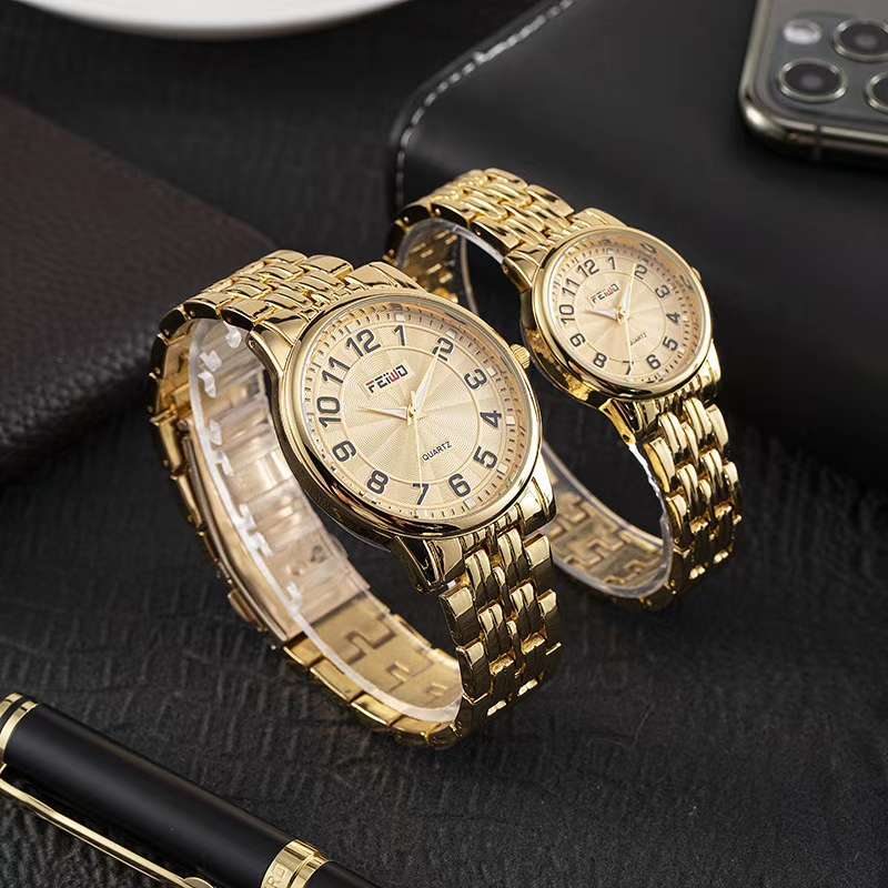 Deep water-resistant gold pair watches for men and women, single price 25 yuan details Picture