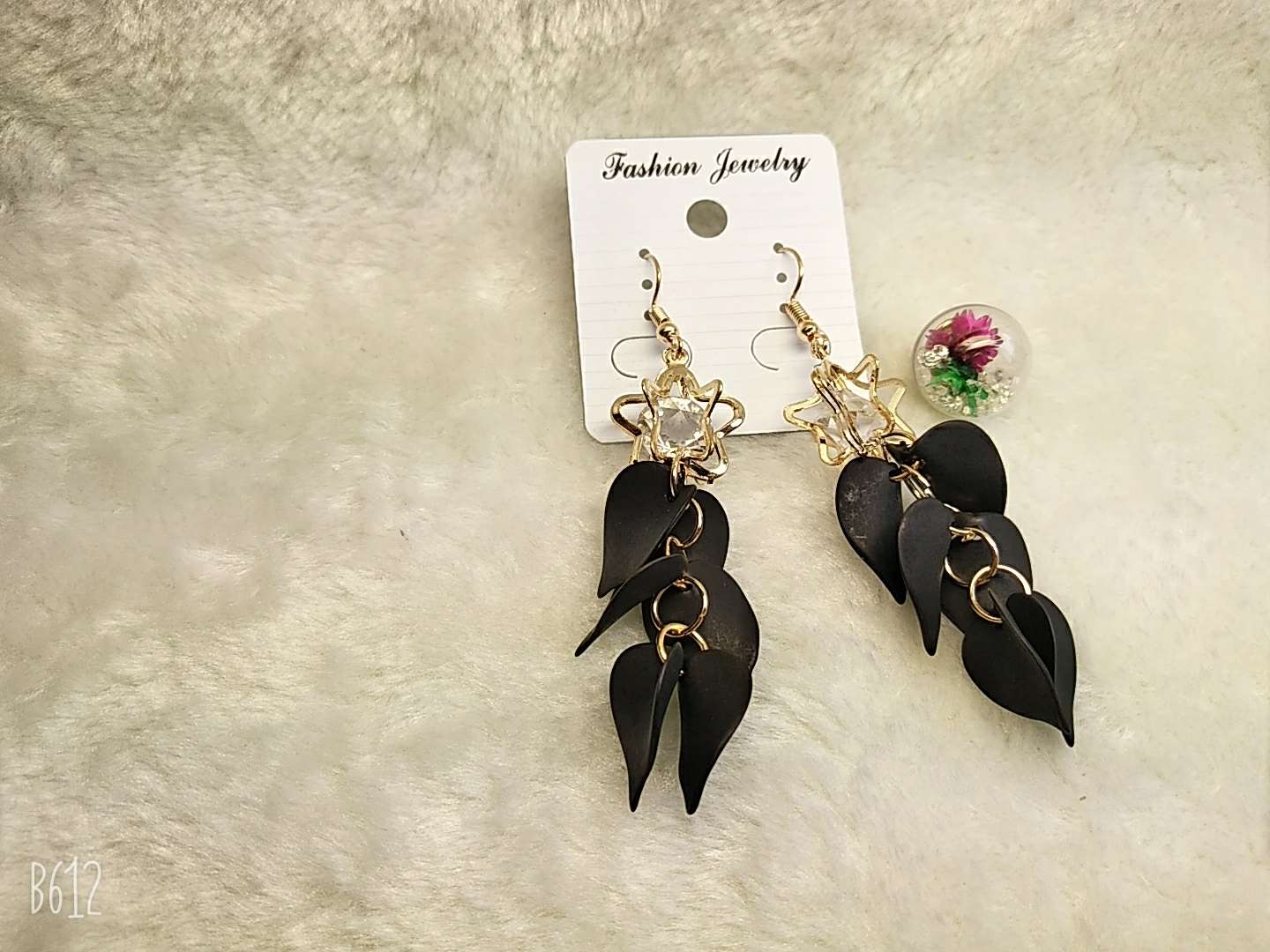 Five - pointed star bag diamond multi - leaf color earrings