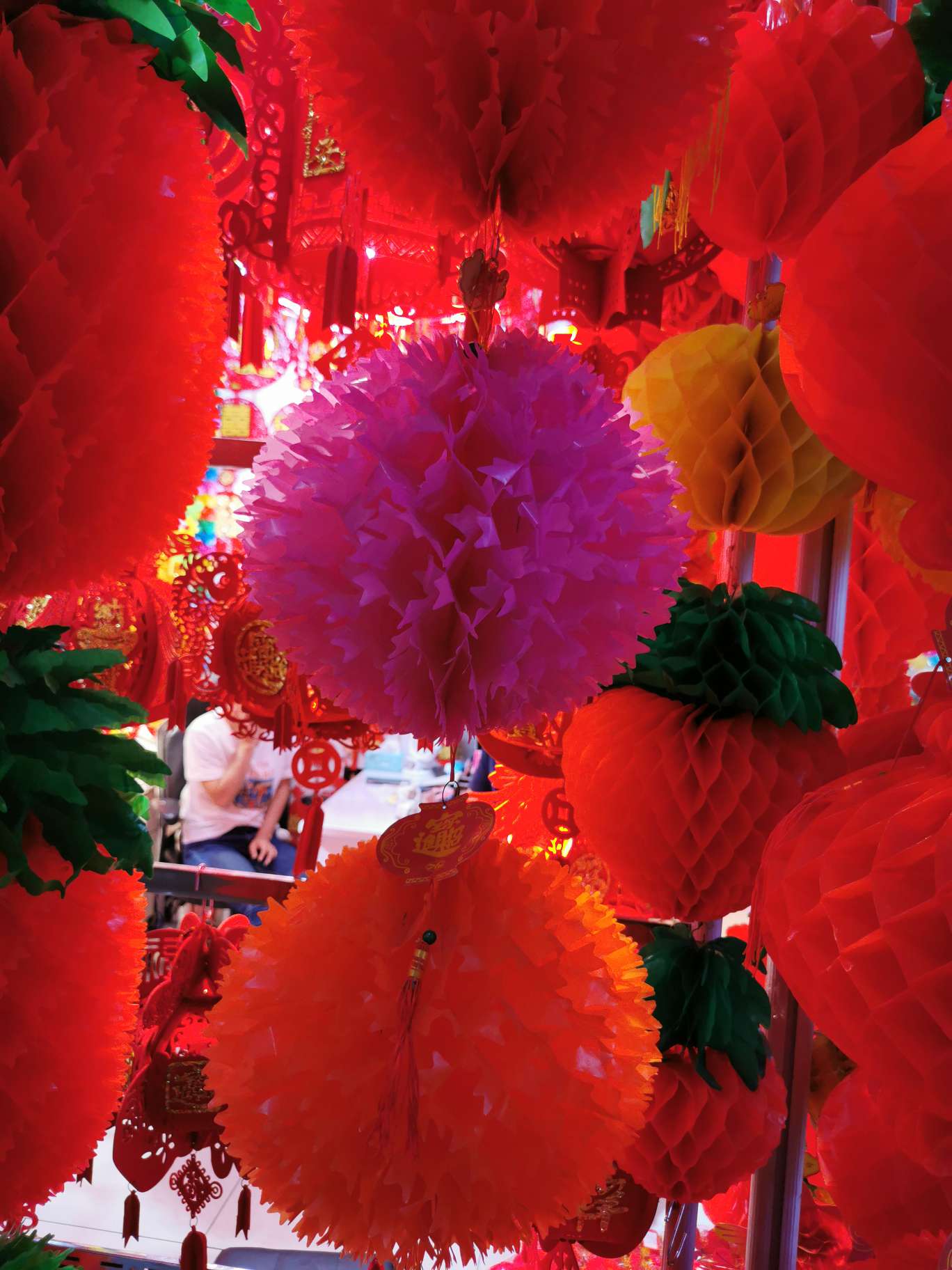 New Year supplies: plastic lanterns, embroidered ball paper lanterns Specification image