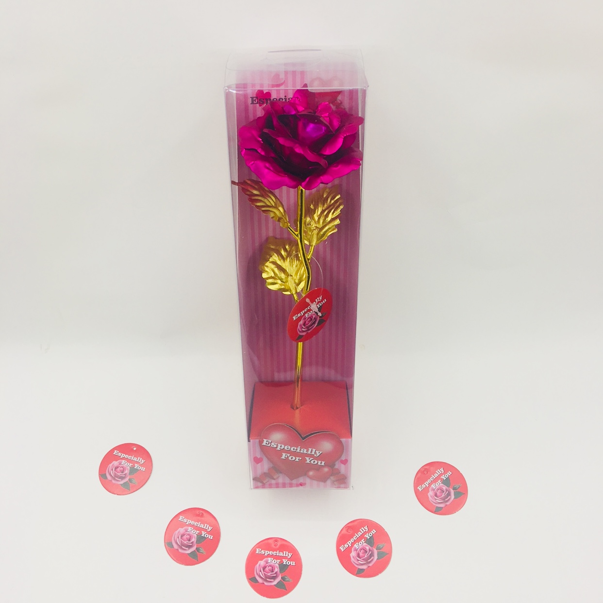 金箔玫瑰花 送老婆 送女朋友 24K金箔玫瑰花创意礼品白底实物图