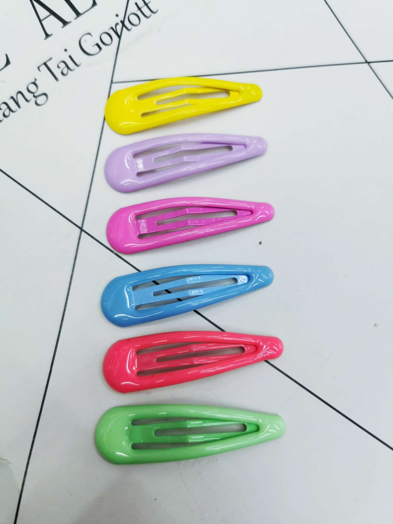 Instagram Celebrity 5Cm Drop Oil Drop Clip Diy Hair Accessories Candy Color Drop Glue Bb Clip Korean Version Everything Hair Clip Edge Clip Bangs Clip Manual Clip Material Application Scenario