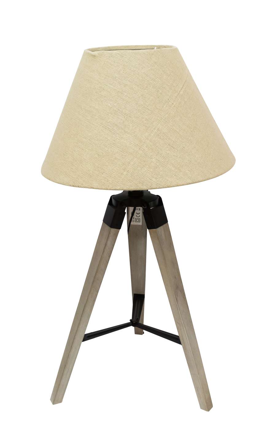 Solid Wood Three Stand Table Lamp Fabric Table Lamp Interior Decoration Light details Picture