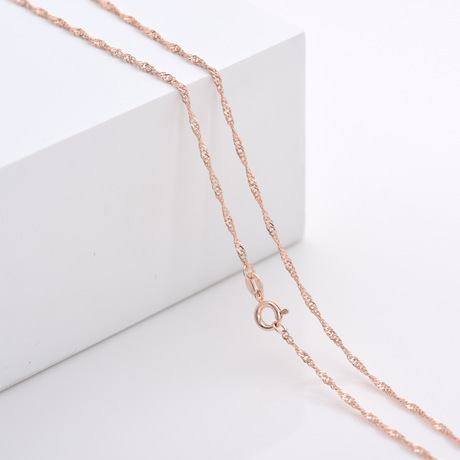 Water wave chain popular jewelry necklace pendant accessory chain, white K plated, rose gold plated, versatile short collarbone chain factory direct sales and wholesale Specification image