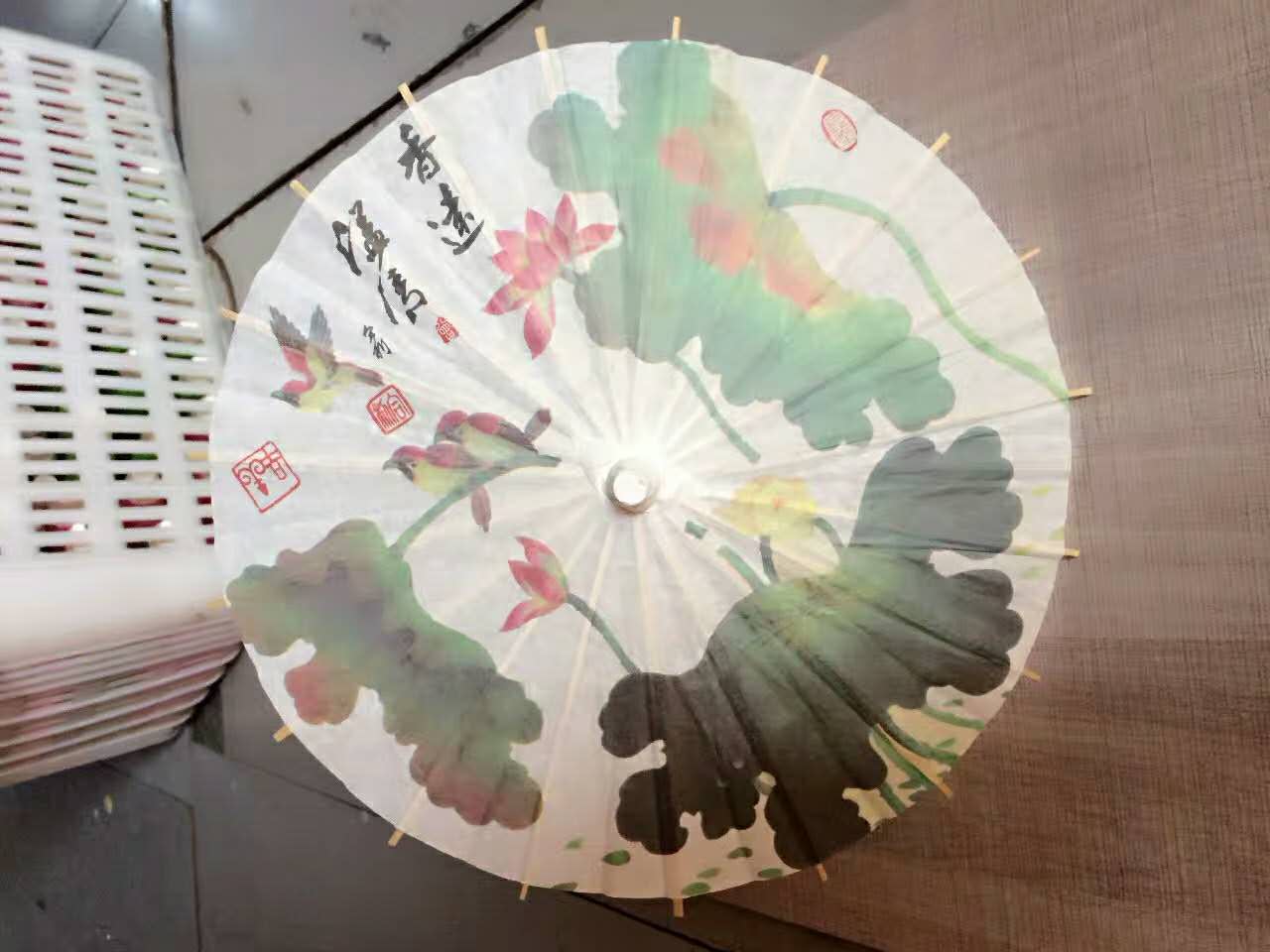615 Flower paper umbrella craft Umbrella Resin doll accessories Small umbrella Cooking hotel decorative umbrella Specification drawing