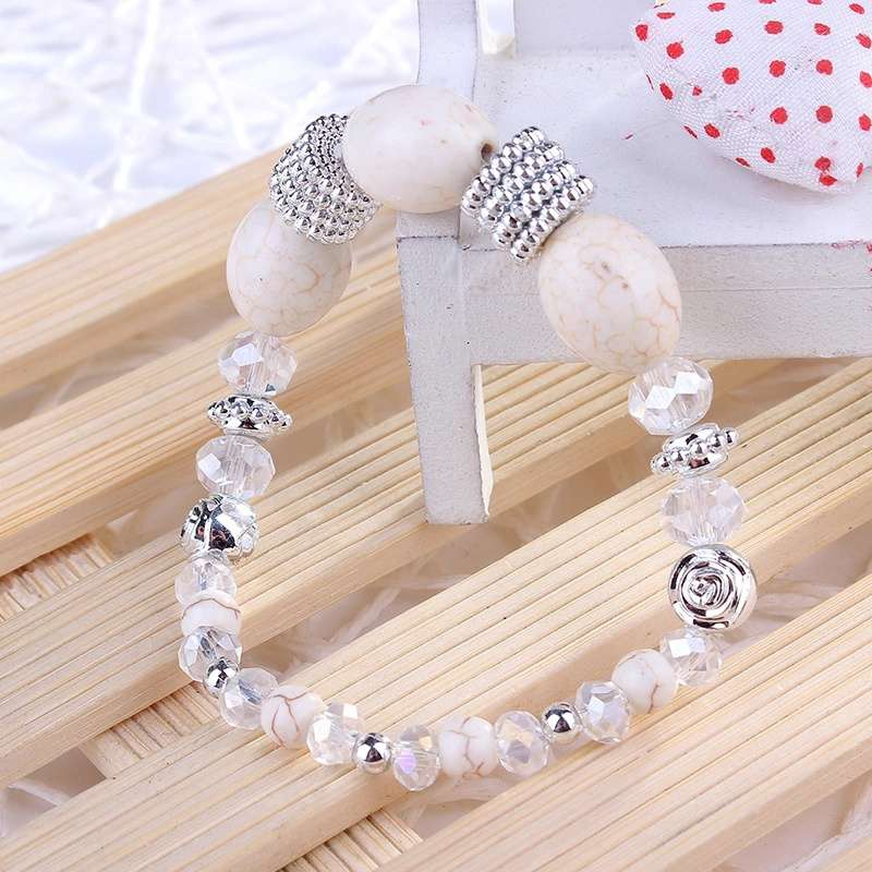 Strawberry crystal bracelet for ladies, original handcrafted beaded turquoise bracelet, cute bracelet details Picture