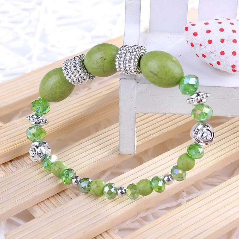 Strawberry crystal bracelet for ladies, original handcrafted beaded turquoise bracelet, cute bracelet undefined