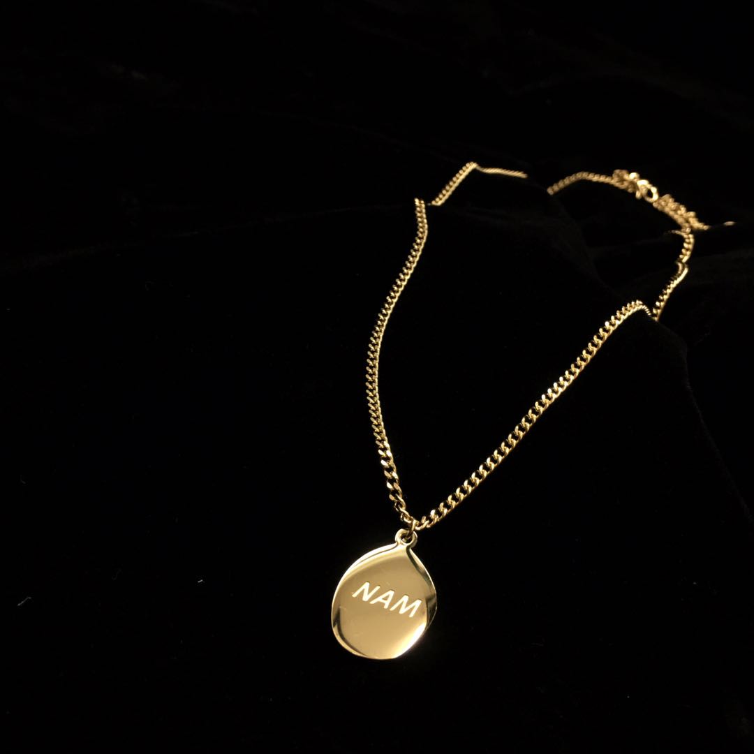 Korean version of casual trend alphabet NAM necklace thumbnail