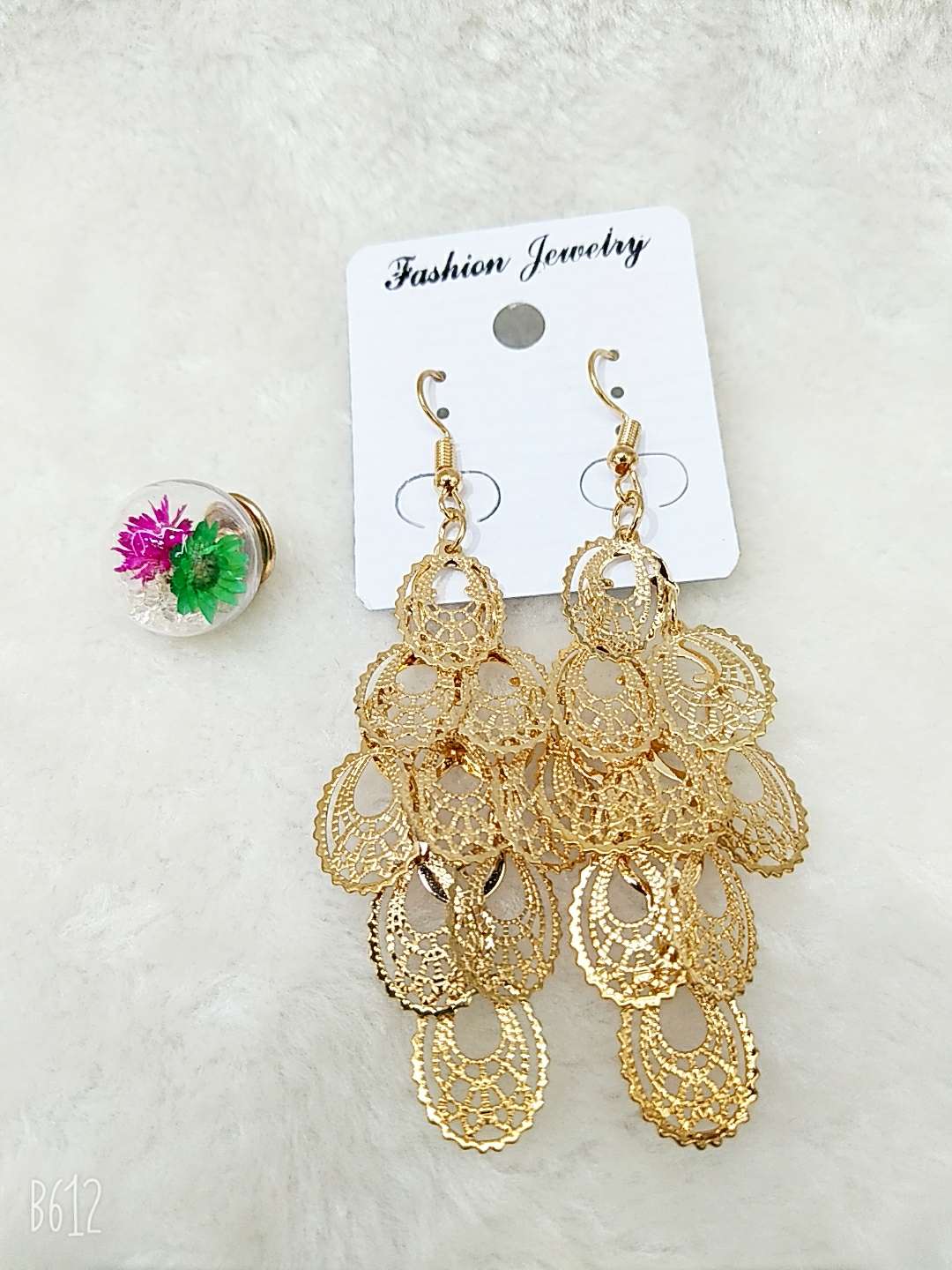 Exaggerated elegant tassel earrings female Korean web celebrity temperament long large earrings oval face slim earrings thumbnail