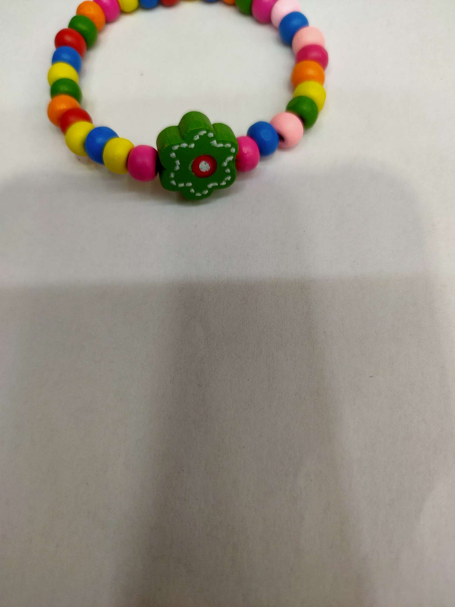 新款小六角梅花甜美风格儿童木珠手链彩色木制品细节图