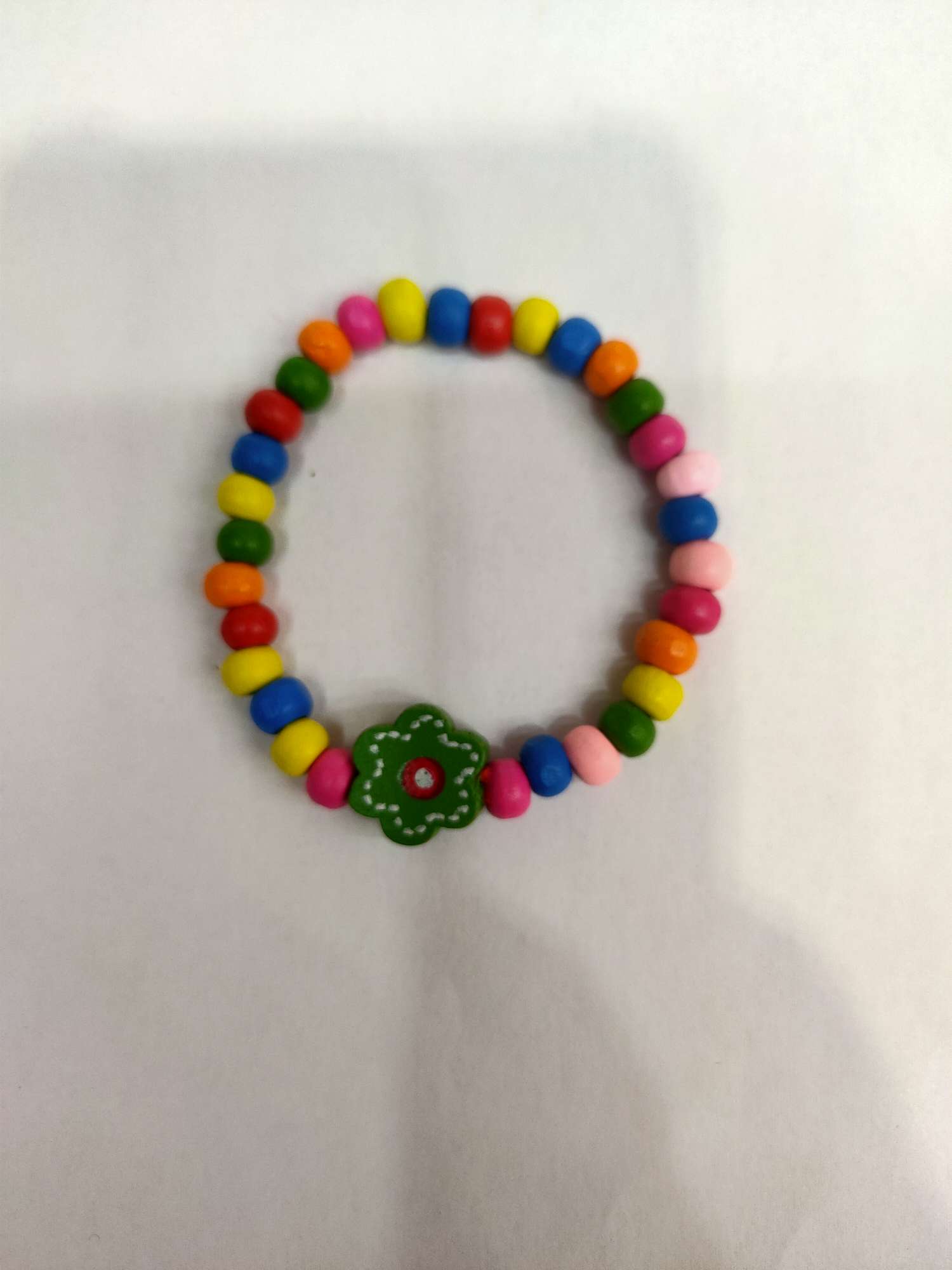 新款小六角梅花甜美风格儿童木珠手链彩色木制品