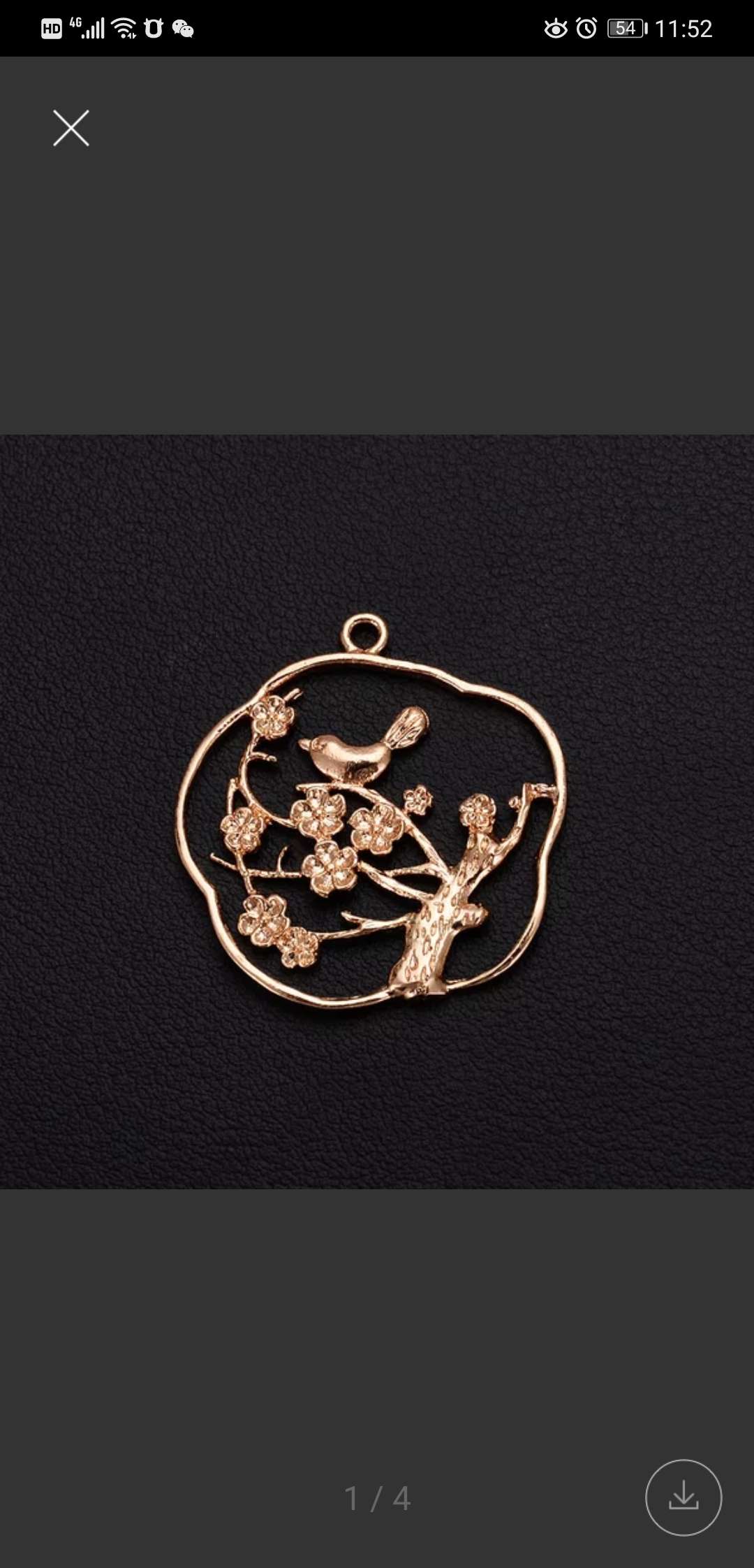 DIY饰品配件 保色铜 发簪步摇挂件 流苏禁步挂坠 梅花树枝鸟吊坠
