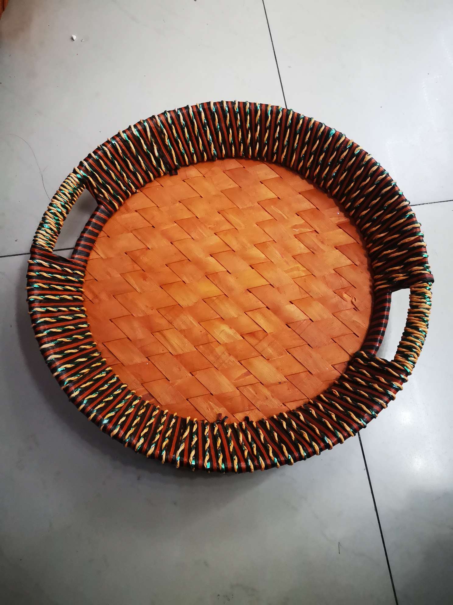 柳条制品手提篮工艺品圆篮