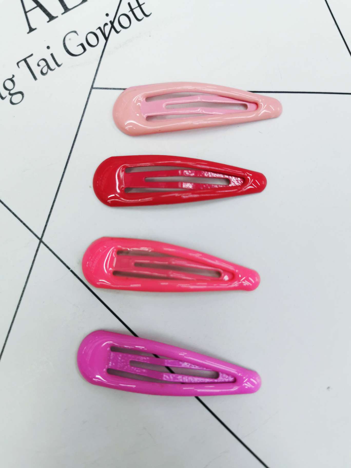 Instagram Celebrity 5Cm Drop Oil Drop Clip Diy Hair Accessories Candy Color Drop Glue Bb Clip Korean Version Everything Hair Clip Edge Clip Bangs Clip Manual Clip Material details Picture