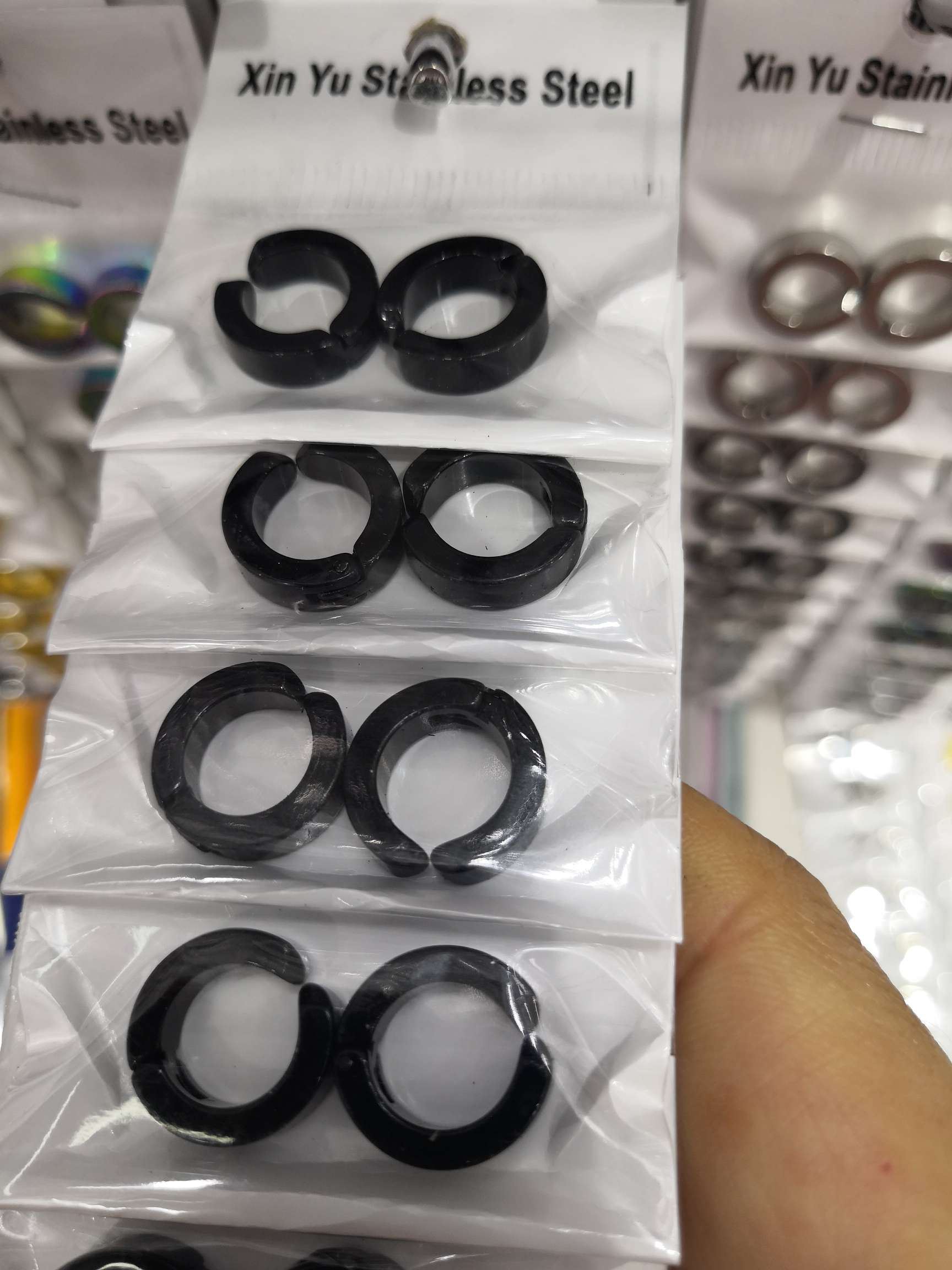 Black ear clips for men