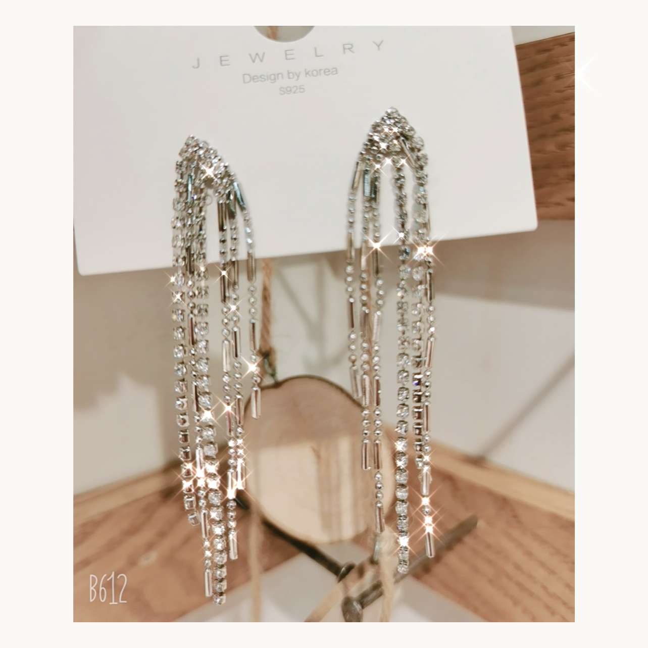 Korean hot style silver needle chain earrings thumbnail