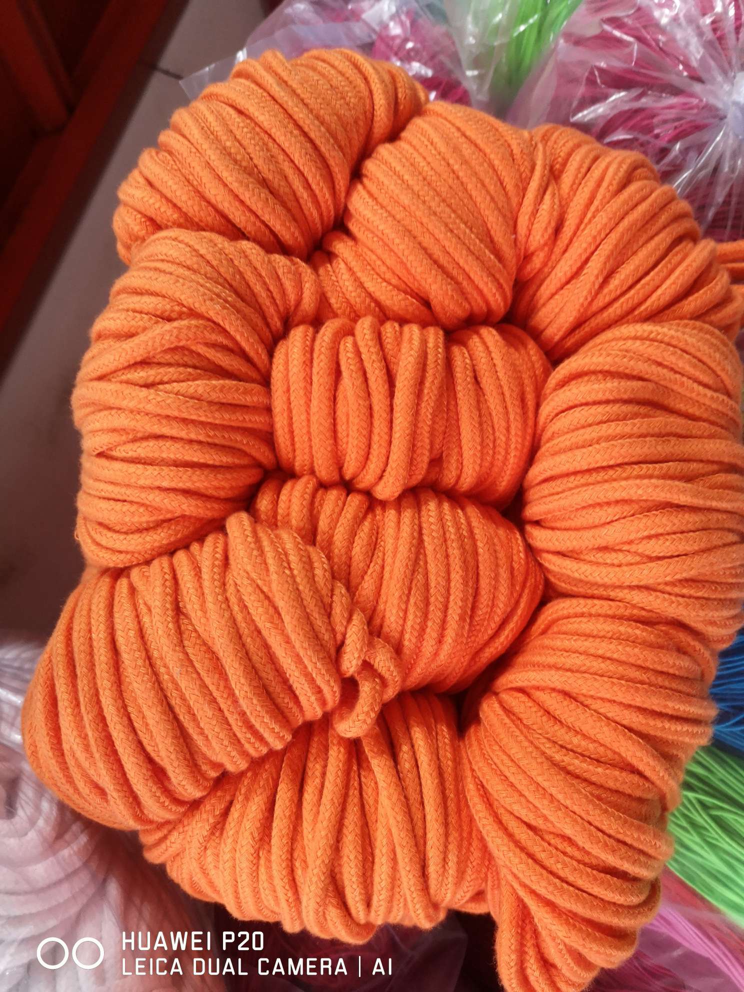 Belt LACES in 5MM orange cap rope closing rope thumbnail