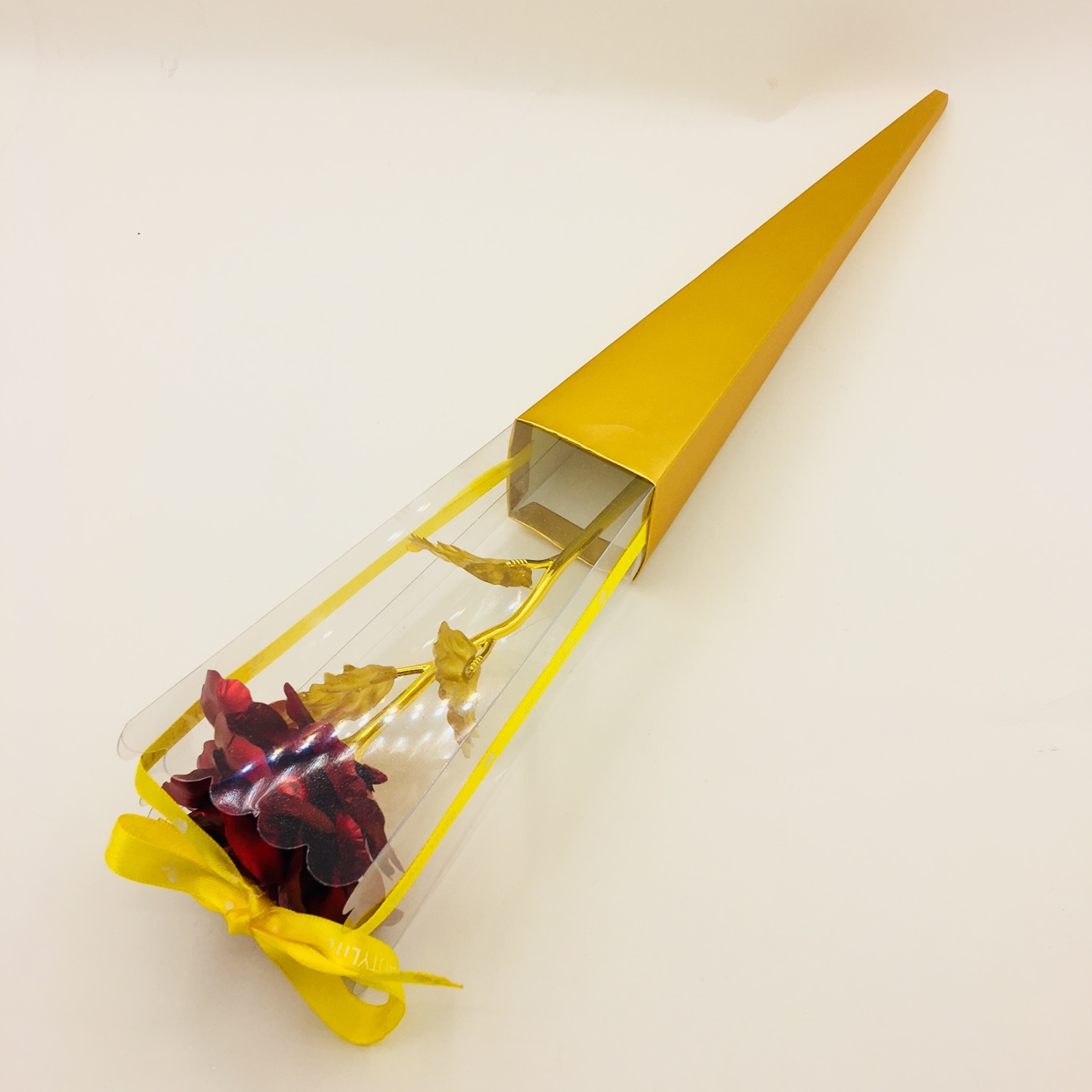 24K金箔玫瑰花金色火炬盒单支细节图