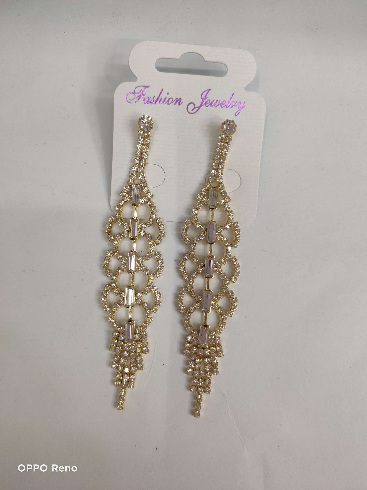 Stylish crystal diamond earrings