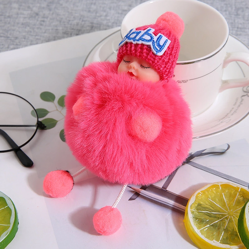 刺绣Baby睡眠娃娃公仔钥匙扣卡通可爱汽车钥匙挂饰配饰现货热销细节图