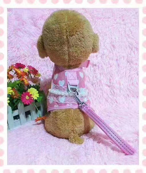 衣服式胸背牵/防挣脱的衣服/宠物用牵引绳白底实物图