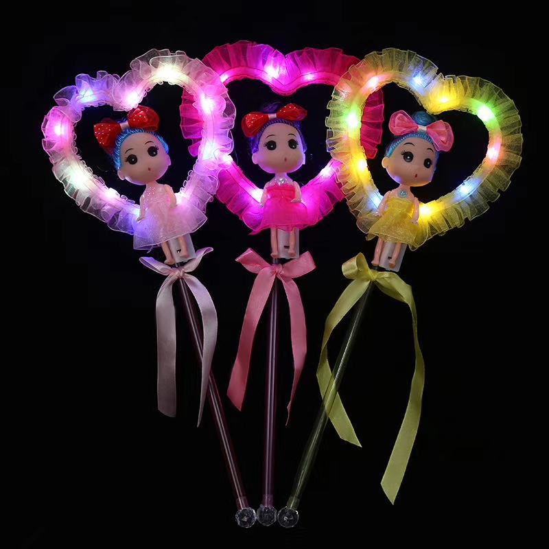 桃心棒发光棒地摊爆款闪光棒