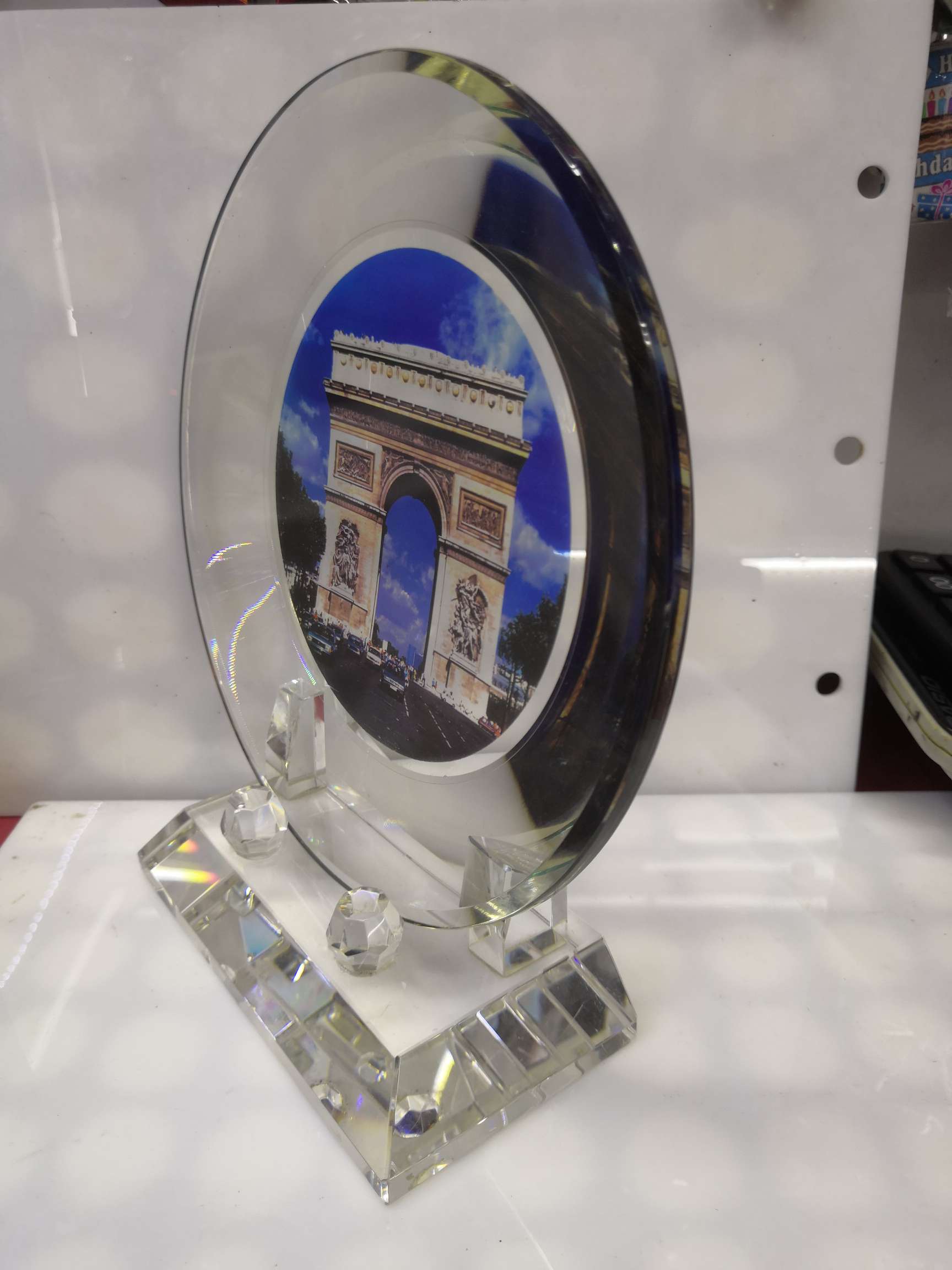 Yan Fan Crystal Craft 7951 color-printed Crystal 180 Crystal Plate Picture Frame details Picture