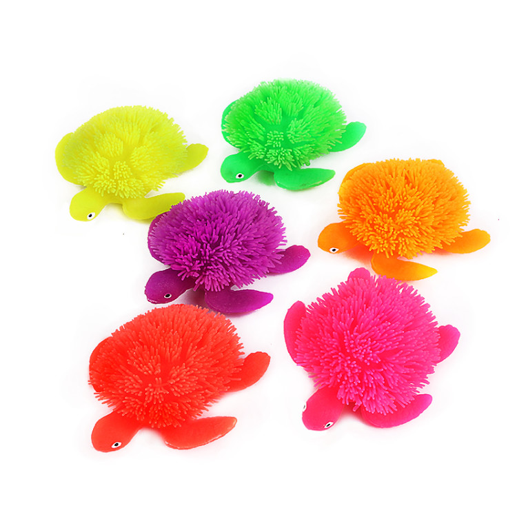Flash turtle fur ball animal light fur ball light children's toys TPR creative soft rubber toys thumbnail