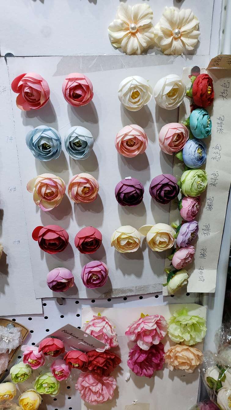 油画布大茶花，仿真花花头