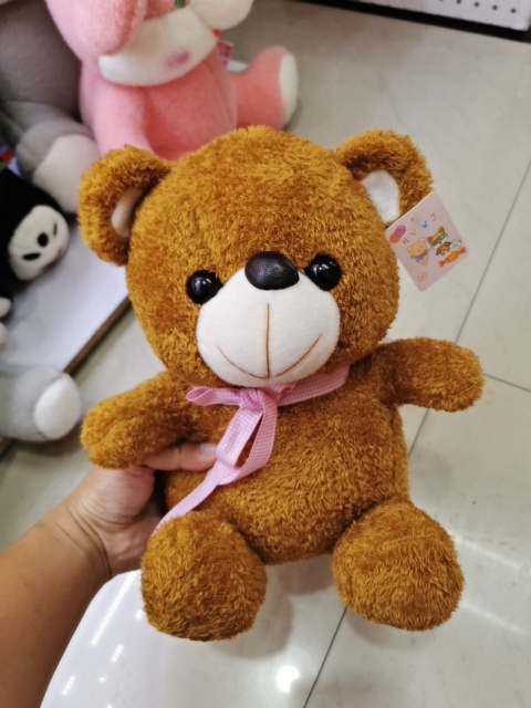 Cute silk scarf teddy bear plush toy doll