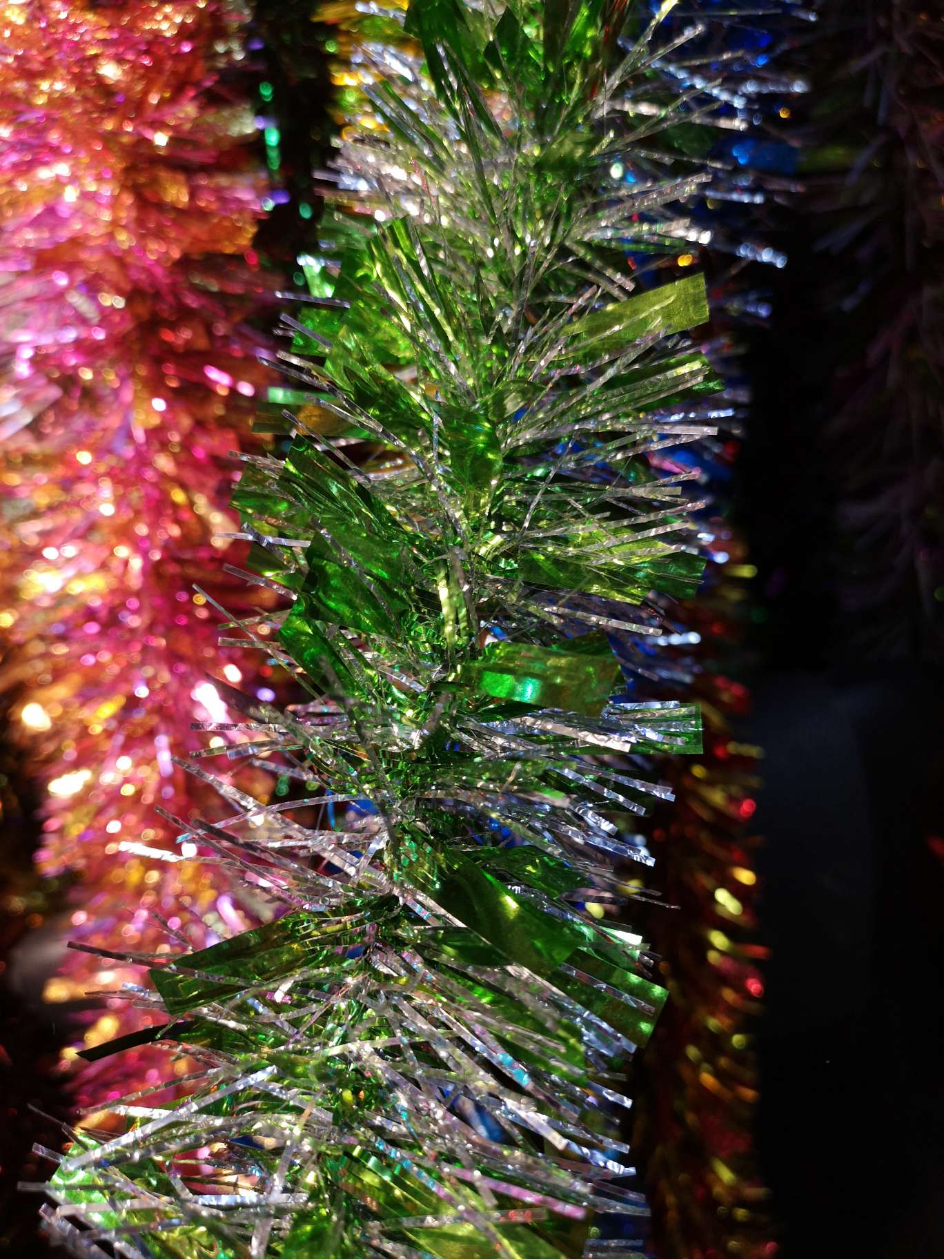 Artículos del festival la tira del color de la decoración de la navidad, verde + plata, puede mezclar el color /