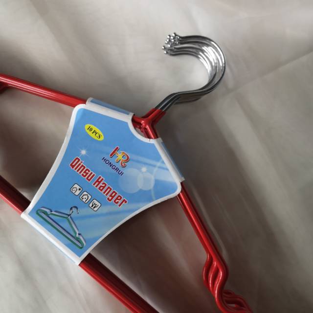 Metal coat hanger Red coat hanger thumbnail