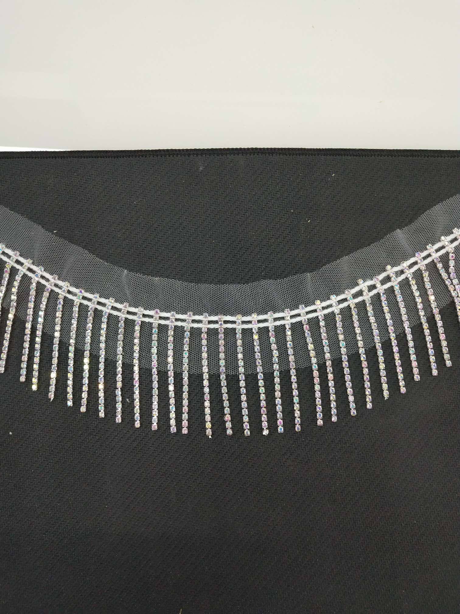 纱网   耳朵爪的10号白AB钻链条6cm