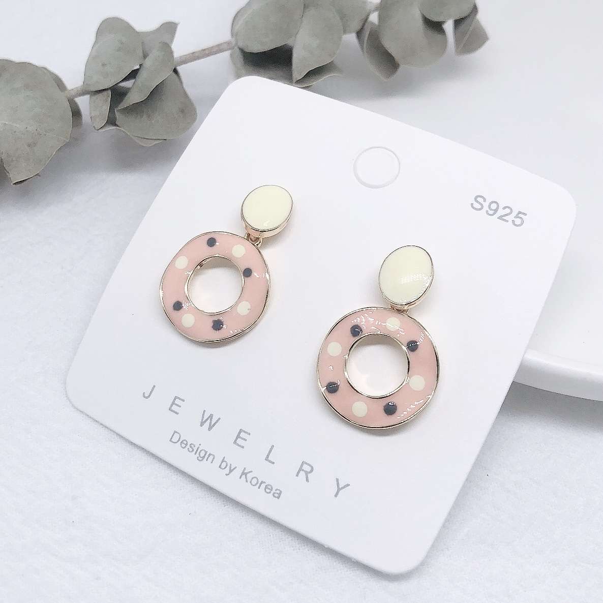 925 silver needle stud earrings, color-preserving stud earrings, oil-dripping stud earrings Specification image
