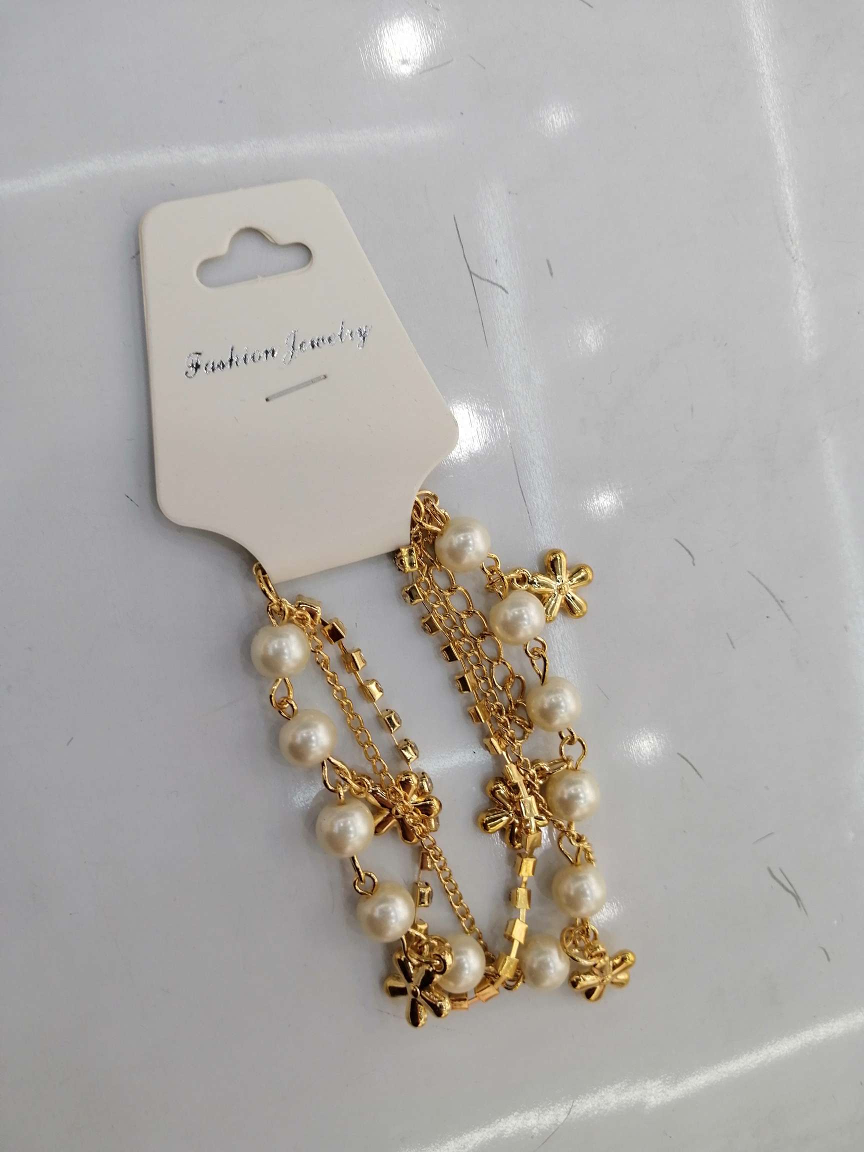 Flower rhinestone bracelet