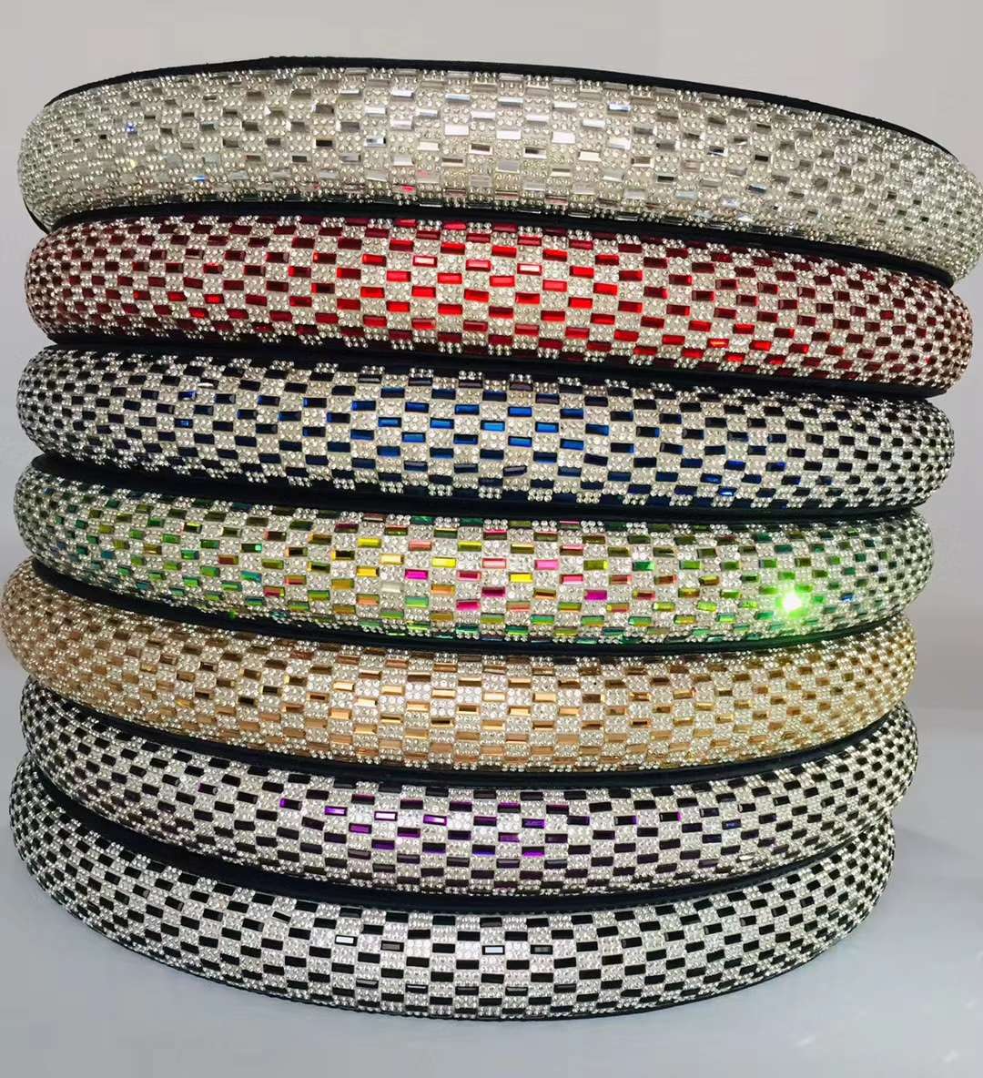 方向盘装饰 腰带 皮带装饰 长条水钻玻璃产品图