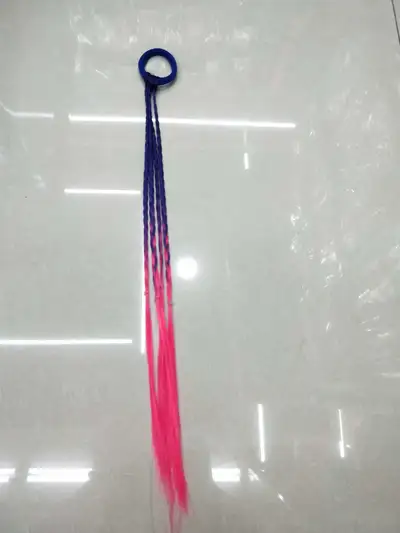 Gradual Change 4 Small Braid Elastic Circle Children's Hair Small Wig Accessories Invisible Traceless Natural One-Piece Hair Extensions