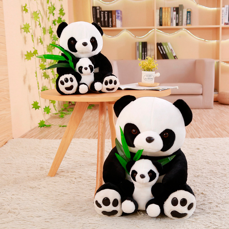 Parent-child panda plush toy