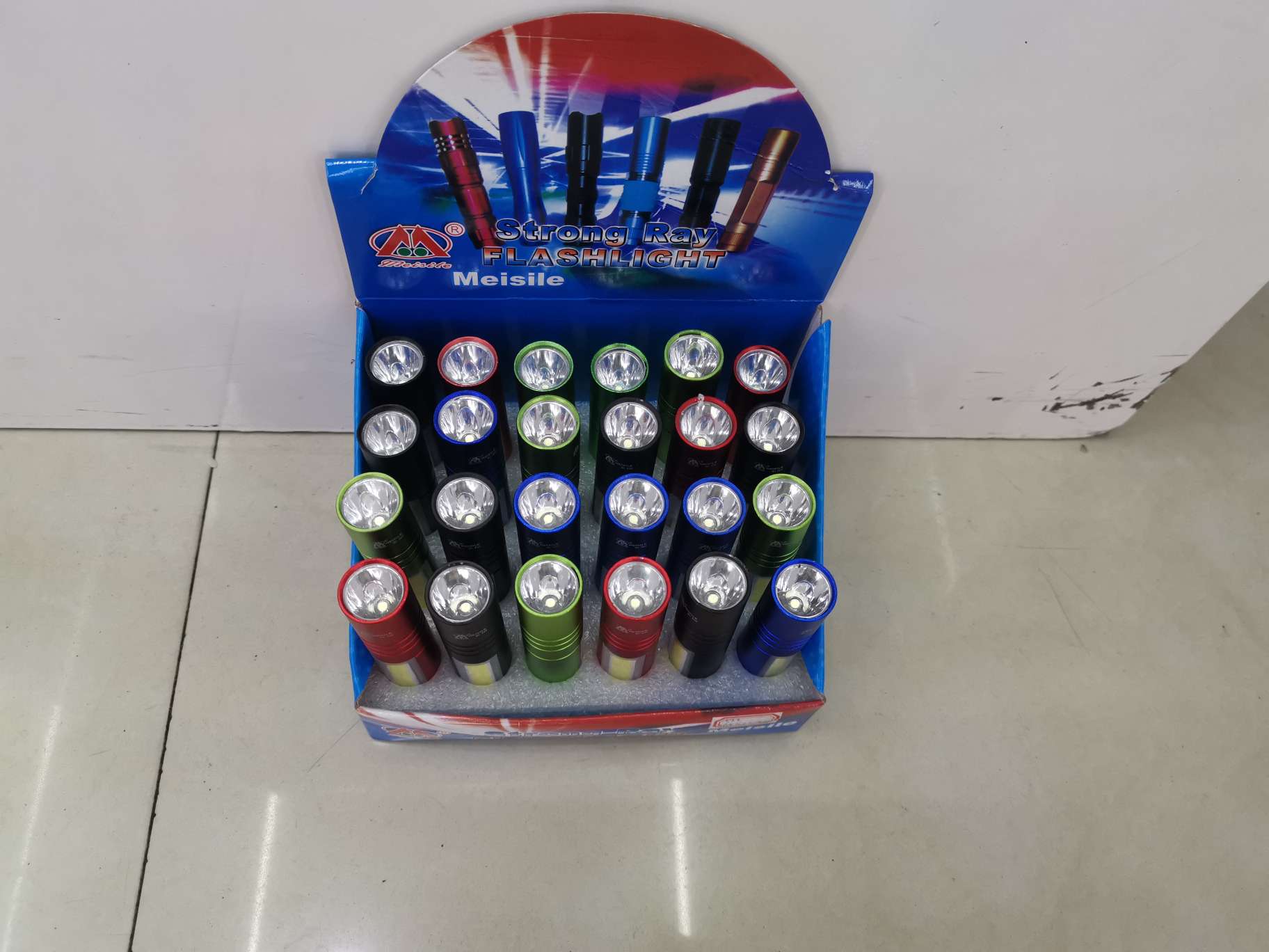 美斯乐新款铝合金带COB侧灯电池款小手电多色可混细节图