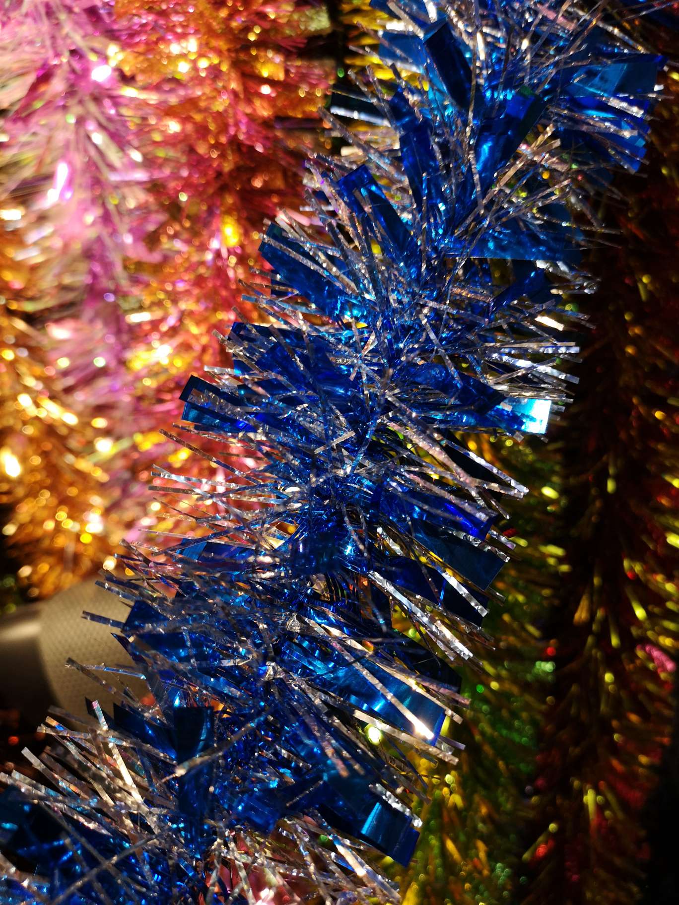 Barra de color para decoración de navidad, azul + plata, color mezclable