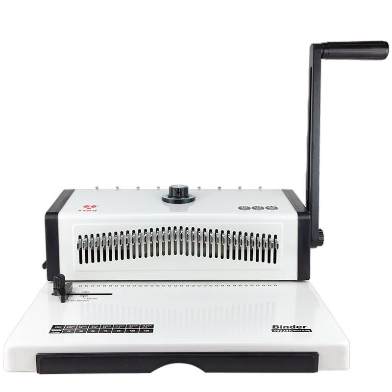 铁圈装订机T9029A双线圈装订机全抽刀34孔方孔打孔台历铁圈机