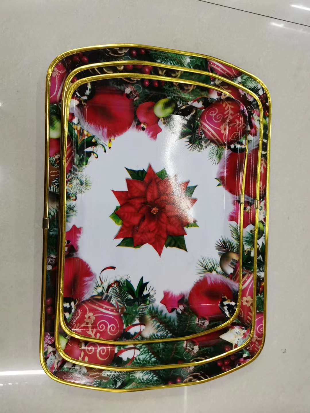أطباق من البلاستيك أطباق فاكهة عيد الميلاد Item Picture