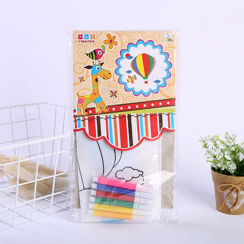 Diy涂色无纺布白底实物图