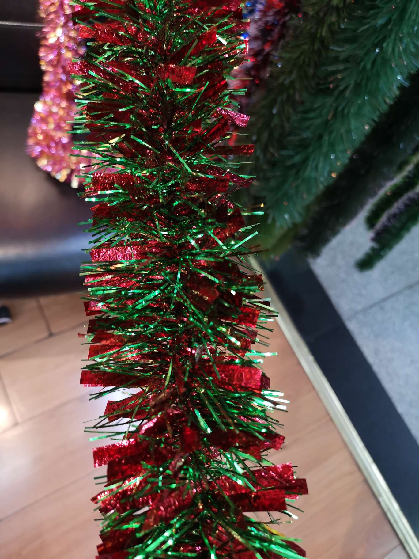 Navidad, decoraciones, tiras de color de decoración de navidad, rojo grande + verde, colores mezclables